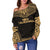 New Caledonia Polynesian Chief Women's Off Shoulder Sweater - Gold Version - Polynesian Pride