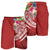 Polynesian Hawaii Men's Shorts - Summer Plumeria (Red) - Polynesian Pride