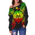 French Polynesia Polynesian Shoulder Sweater Map Reggae - Polynesian Pride