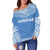 Kosrae Flag Polynesian Chief Women's Off Shoulder Sweater - Polynesian Pride