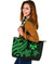 Wallis and Futuna Large Leather Tote - Green Tentacle Turtle - Polynesian Pride