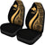 Papua New Guinea Car Seat Covers - Gold Polynesian Tentacle Tribal Pattern - Polynesian Pride