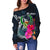 Pohnpei Micronesia Women's Off Shoulder Sweater - Tropical Flower - Polynesian Pride