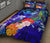 Polynesian Hawaii Custom Personalised Premium Quilt Bed Set - Kanaka Maoli Humpback Whale with Tropical Flowers (Blue) - Polynesian Pride