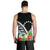 Cook Islands Men's Tank Top - Cook Islands Coat of Arms & Polynesian Tropical Flowers White - Polynesian Pride