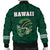 Hawaii Warrior Helmet Football Green Kakau Men's Bomber Jacket - Polynesian Pride