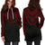 Niue Women Hoodie Dress - Niue Coat Of Arms Polynesian Red Black - Polynesian Pride