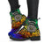 American Samoa Leather Boots - Rainbow Polynesian Pattern - Polynesian Pride