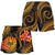 Tahiti Polynesian Women Shorts - Gold Plumeria - Polynesian Pride