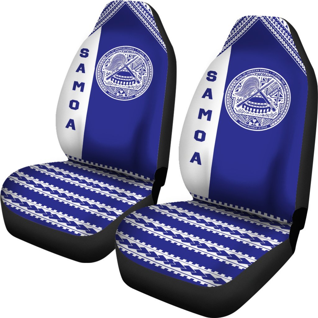 American Samoa Car Seat Covers - American Samoa Seal Blue - K4 Universal Fit Blue - Polynesian Pride