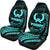 Pohnpei Micronesian Car Seat Covers - Neon Blue Tribal Wave - Polynesian Pride