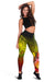 Samoa Leggings - Humpback Whale with Tropical Flowers (Yellow) - Polynesian Pride