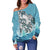 Maori Manaia The Blue Sea Women Off Shoulder Sweater - Polynesian Pride