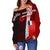 Wallis and Futuna Polynesian Women's Off Shoulder Sweater - Coat Of Arm With Hibiscus - Polynesian Pride