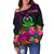 Vanuatu Personalised Women's Off Shoulder Sweater - Summer Hibiscus - Polynesian Pride