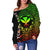 Hawaii Custom Personalised Women's Off Shoulder Sweater - Kanaka Maoli Rocket Style (Reggae) - Polynesian Pride