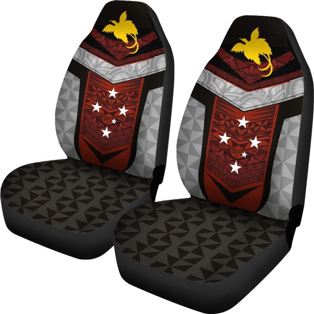 Papua New Guinea Polynesian Car Seat Covers - Papua New Guinea Design - K9 Universal Fit Black - Polynesian Pride