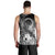 Cook Islands Men's Tank Top - Humpback Whale with Tropical Flowers (White) - Polynesian Pride