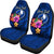 Yap Micronesia Custom Personalised Car Seat Covers - Floral With Seal Blue - Polynesian Pride