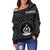 Vanuatu Women's Off Shoulder Sweater - Vanuatu Seal With Polynesian Tattoo Style - Polynesian Pride