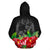 Tonga Polynesian Zip Hoodie Black Hibiscus - Polynesian Pride