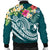 YAP Polynesian Men's Bomber Jacket - Summer Plumeria (Turquoise) - Polynesian Pride