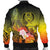 Pohnpei Men's Bomber Jacket - Humpback Whale with Tropical Flowers (Yellow) - Polynesian Pride