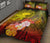 Samoa Quilt Bed Set - Humpback Whale with Tropical Flowers (Yellow) - Polynesian Pride