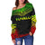 Tuvalu Polynesian Chief Women's Off Shoulder Sweater - Reggae Version - Polynesian Pride