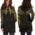 New Zealand Women'S Hoodie Dress, Maori Polynesian Tattoo Gold - Polynesian Pride