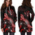 Kosrae Polynesian Hoodie Dress - Turtle With Blooming Hibiscus Red - Polynesian Pride