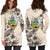 Solomon Islands Hoodie Dress - Solomon Islands Coat Of Arms & Beige Hibiscus - Polynesian Pride