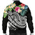 Polynesian American Samoa Men's Bomber Jacket - Summer Plumeria (Black) - Polynesian Pride