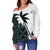 Fiji Coconut Tree Women Off Shoulder Sweater K4 - Polynesian Pride