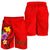 Papua New Guinea Polynesian Men's Shorts - Floral With Seal Red - Polynesian Pride