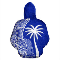 Polynesian Hawaii Hoodie Coconut Tree Blue - Polynesian Pride