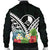 Yap Men's Bomber Jacket - Yap Coat of Arms & Polynesian Tropical Flowers White - Polynesian Pride