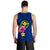 Hawaii Polynesian Men's Tank Top - Floral With Seal Blue - Polynesian Pride