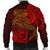 American Samoa Men's Bomber Jacket - Red Shark Polynesian Tattoo - Polynesian Pride