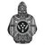 Kosrae ll Over Hoodie Kosrae Coat of rms Polynesian White Black - Polynesian Pride