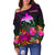 Papua New Guinea Personalised Women's Off Shoulder Sweater - Summer Hibiscus - Polynesian Pride