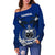 Samoa Polynesian Coconut Women's Off Shoulder Sweater (Blue) A02 - Polynesian Pride