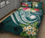 Marshall Islands Polynesian Quilt Bed Set - Summer Plumeria (Turquoise) - Polynesian Pride