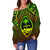 Polynesian Guam Women's Off Shoulder Sweater - Reggae Vintage Polynesian Patterns - Polynesian Pride