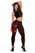 Polynesian Hawaii Women's Leggings - Humpback Whale with Hibiscus (Red) - Polynesian Pride