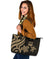 Vanuatu Large Leather Tote - Gold Tentacle Turtle - Polynesian Pride