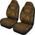 Hawaii Car Seat Covers - Tiki Face Tattoo Gold - Polynesian Pride