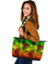 Polynesian Leather Tote Bag - Reggae Hibiscus Patterns - Polynesian Pride