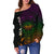 Hawaii Women's Off Shoulder Sweater - Hawaii Seal Rocket Style - Polynesian Pride