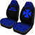 Wallis And Futuna Car Seat Covers - Wallis And Futuna Coat Of Arms Polynesian Tattoo Fog Blue - Polynesian Pride